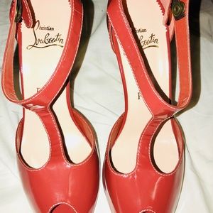 Christian Laboutin perfect patent t-straps